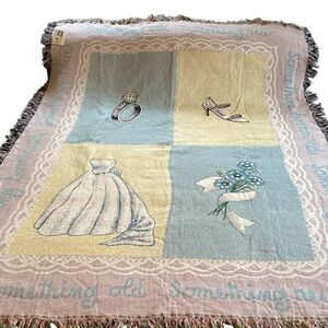 The Manual Woodworkers & Weavers TIE THE KNOT Wedding Tapestry Throw 51x68 NWT